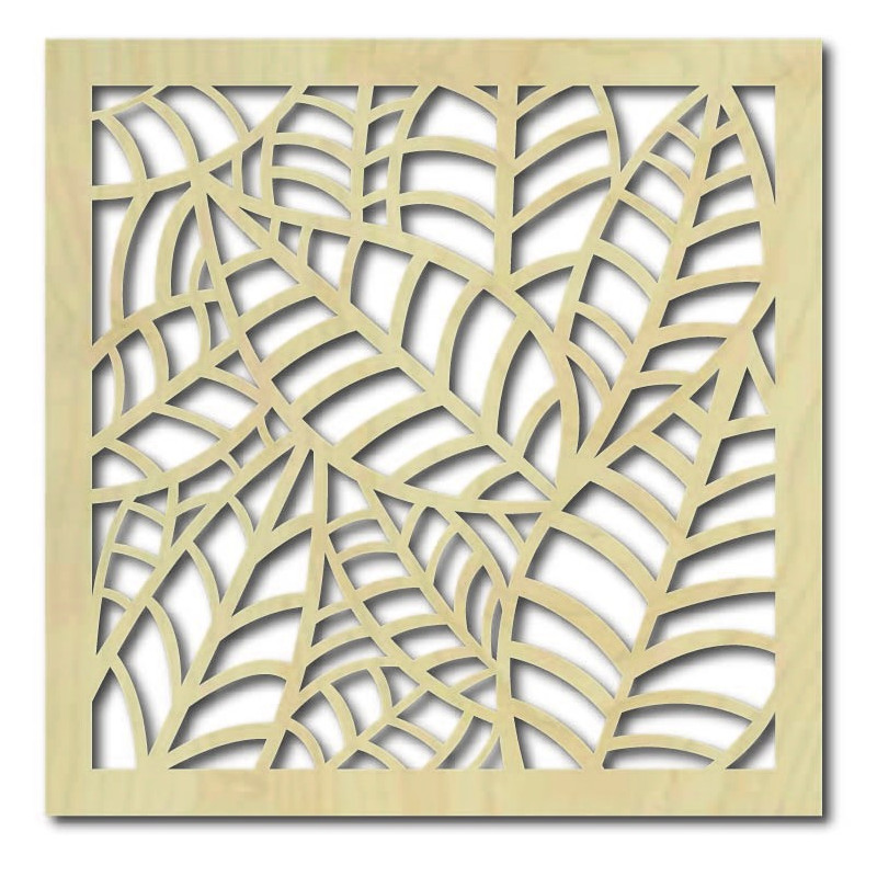 Pictură murală sculptată din placaj de lemn Poplar FERN