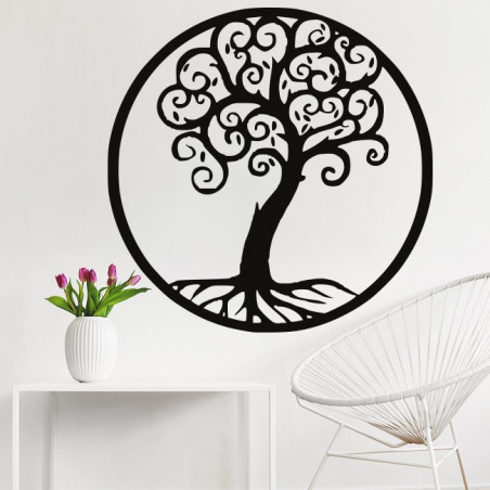 Florala de viață mandala imagine din lemn pe un perete de placaj HELLA Florala de viață mandala imagine din lemn pe un perete de placaj HELLA