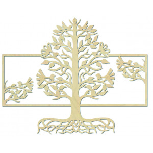 Imagine de perete din lemn rădăcini copac realizate din placaj plop MALFEL 2