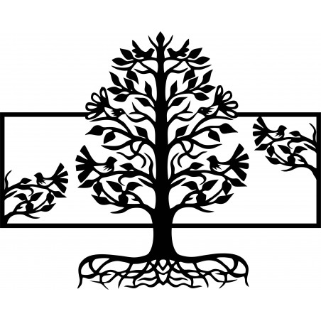 Imagine de perete din lemn rădăcini copac realizate din placaj plop MALFEL