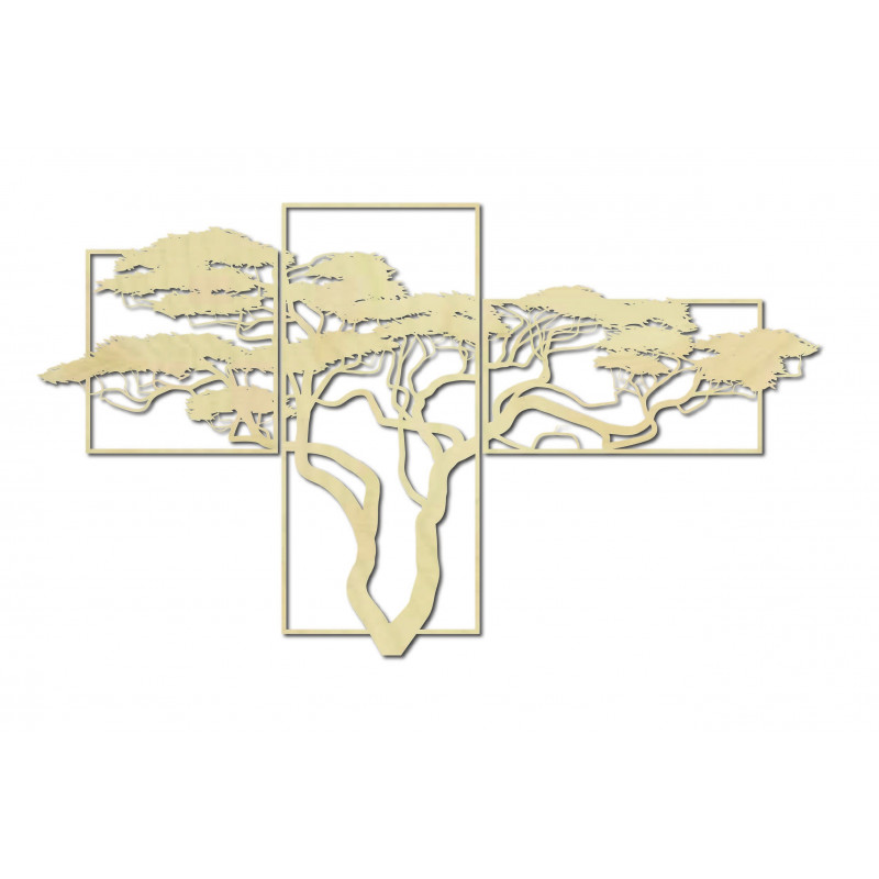 Pictură murală din lemn BONSAI Pictura este alcătuită din trei părți SKALICA