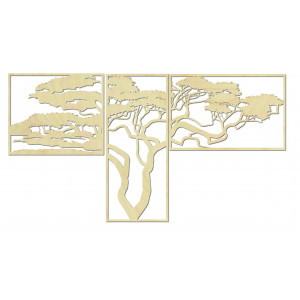 Imagine din lemn pe perete HANAA Imaginea este alcătuită din trei părți POLONGE 2