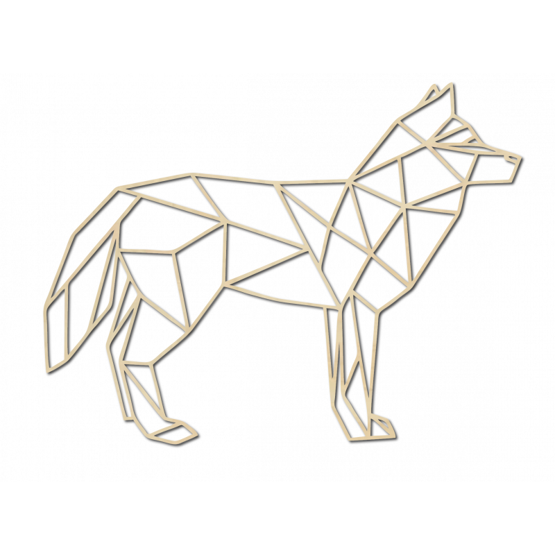 Pictură murală din placaj sculptat STYLESA, lup PR0231 negru