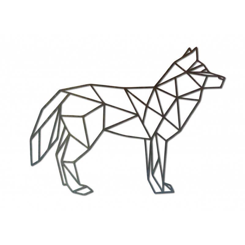 Pictură murală din placaj sculptat STYLESA, lup PR0231 negru