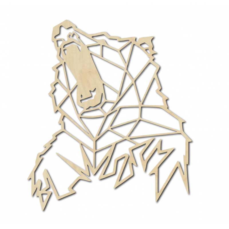 STYLESA Sculptat imagine pe perete de urs de lemn PR0243 maro