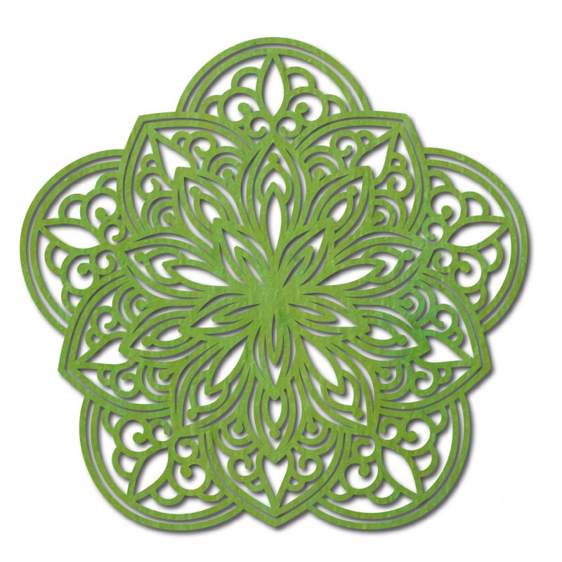 Floare sculptate mandala imagine din lemn pe perete de placaj