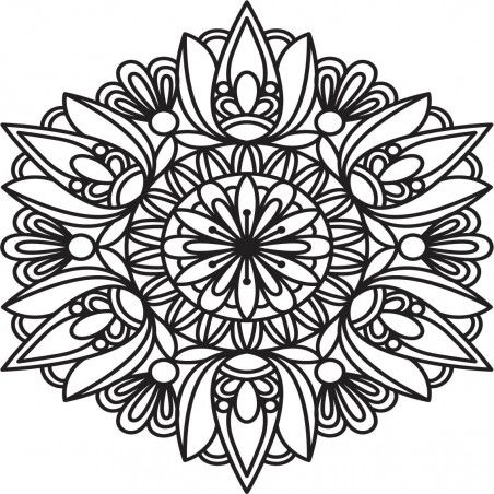 Floare sculptată imagine din lemn mandala pe un perete de placaj Floare sculptată imagine din lemn mandala pe un perete de placaj