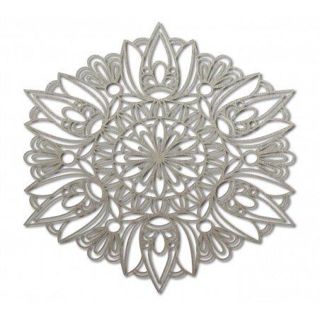 Floare sculptată imagine din lemn mandala pe un perete de placaj Floare sculptată imagine din lemn mandala pe un perete de placaj
