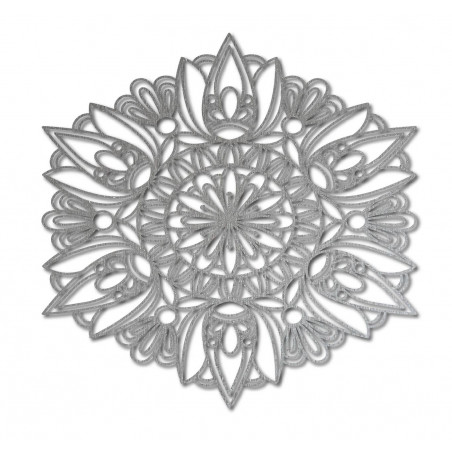 Floare sculptată imagine din lemn mandala pe un perete de placaj Floare sculptată imagine din lemn mandala pe un perete de placaj