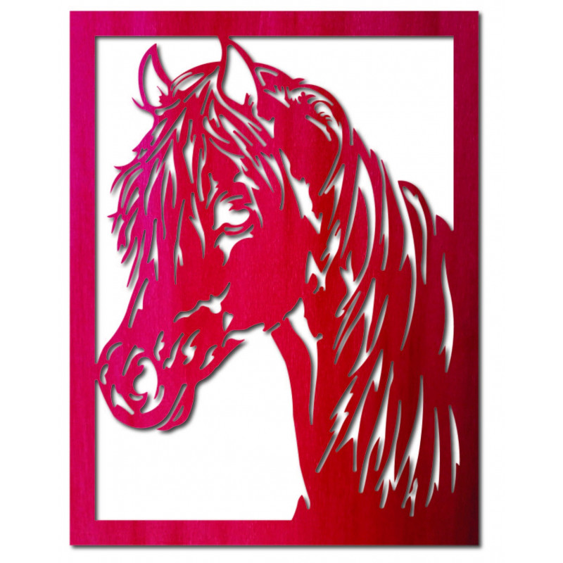 Pictură murală din placaj de lemn sculptat, cap...