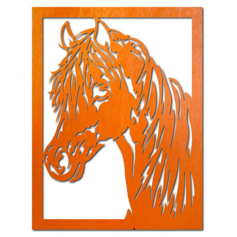 Pictură murală din placaj de lemn sculptat, cap...