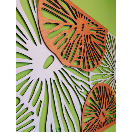 Decor de perete elegant din lemn cu model floral - GENIUS