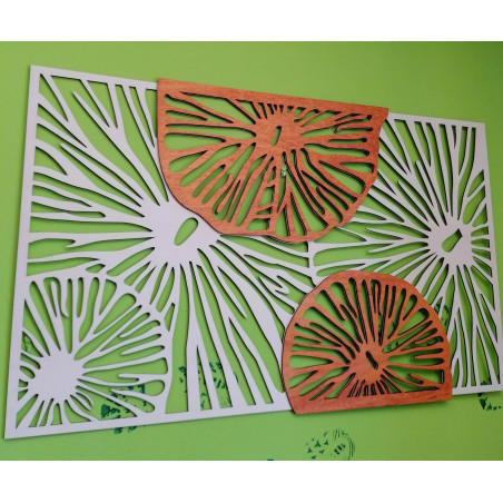 Decor de perete elegant din lemn cu model floral - GENIUS