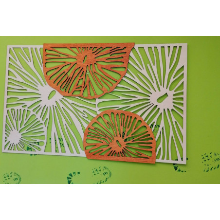 Decor de perete elegant din lemn cu model floral - GENIUS