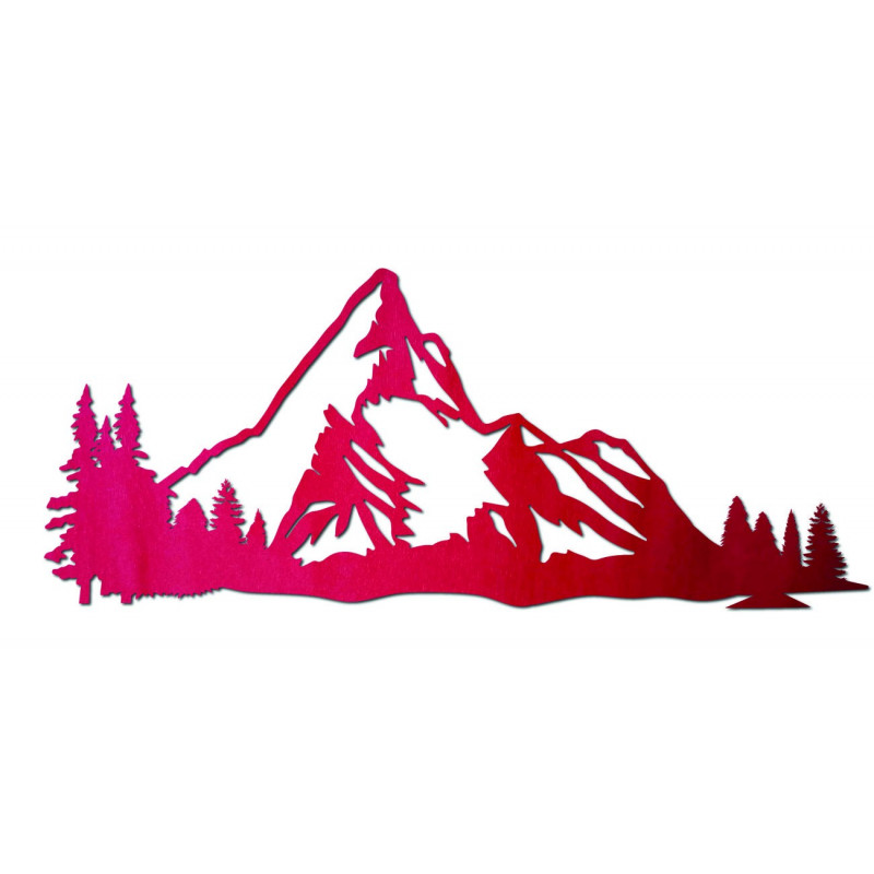 Imaginea munților pe peretele placajului naturii