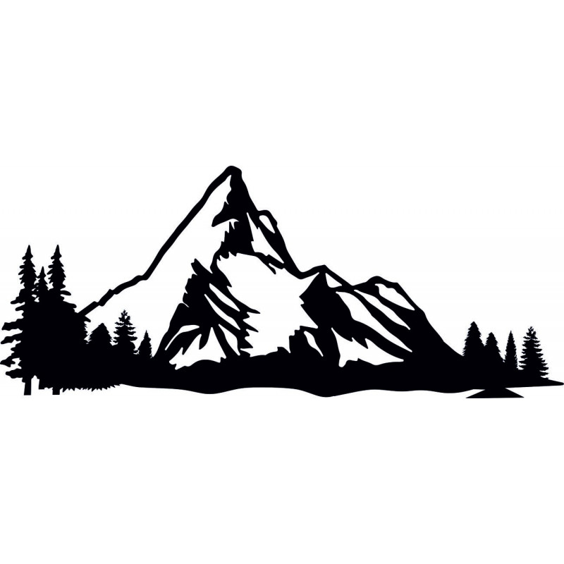 Imaginea munților pe peretele placajului naturii