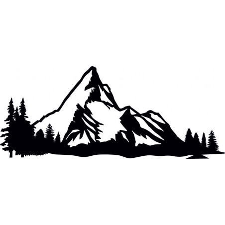 Imaginea munților pe peretele placajului naturii