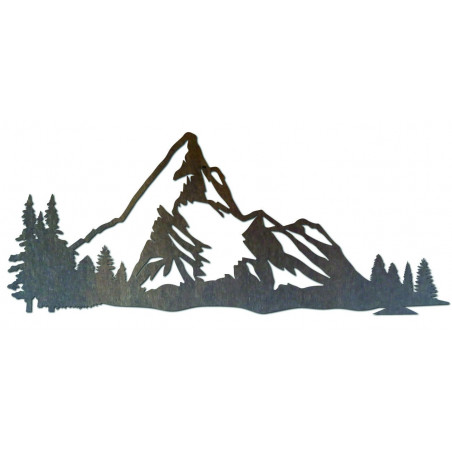 Imaginea munților pe peretele placajului naturii