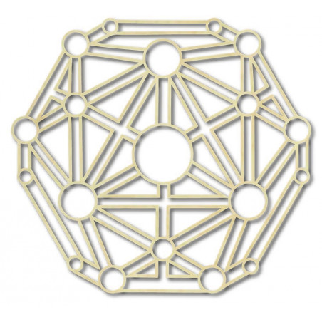 Tablou geometric pe peretele sculptat din placaj din lemn