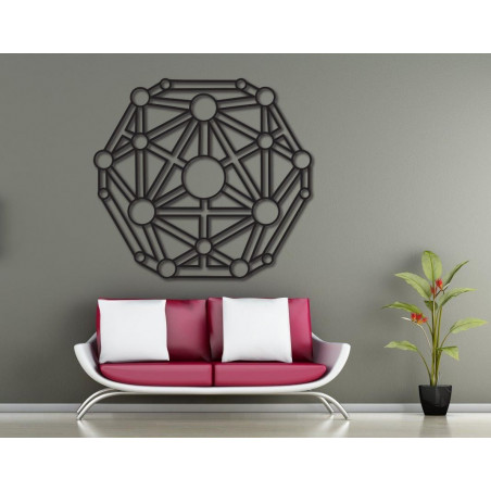 Tablou geometric pe peretele sculptat din placaj din lemn