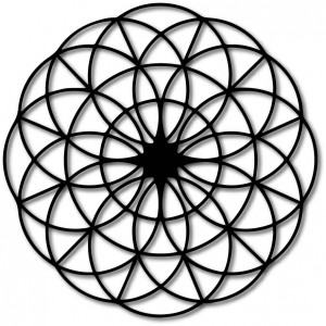 Mandala magică din lemn pe perete - Cercuri I diametru FI... 2