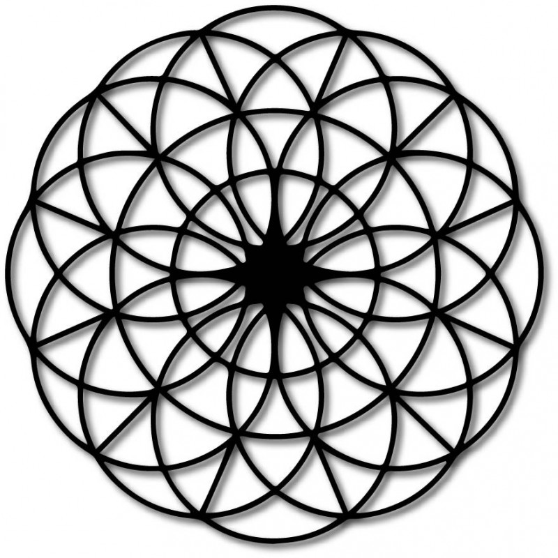 Mandala magică din lemn pe perete - Cercuri I...